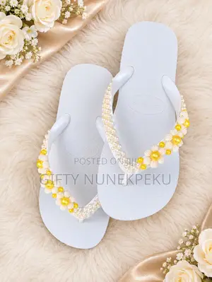 Luxury Pearl Beaded Floral Slippers for Ladies