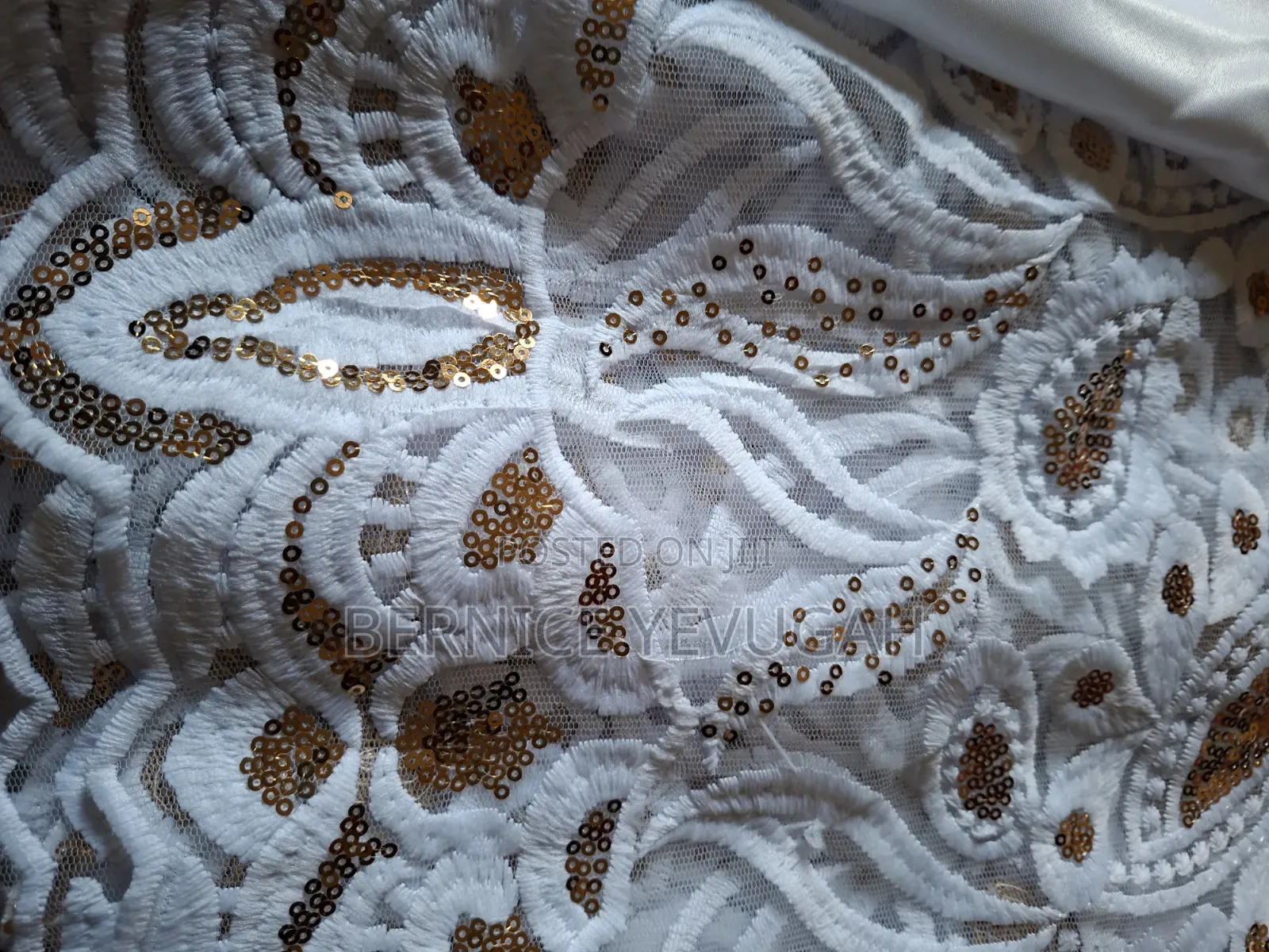 White Lace Fabric. 3 Yards of Lace and 3 Yards of Paradise