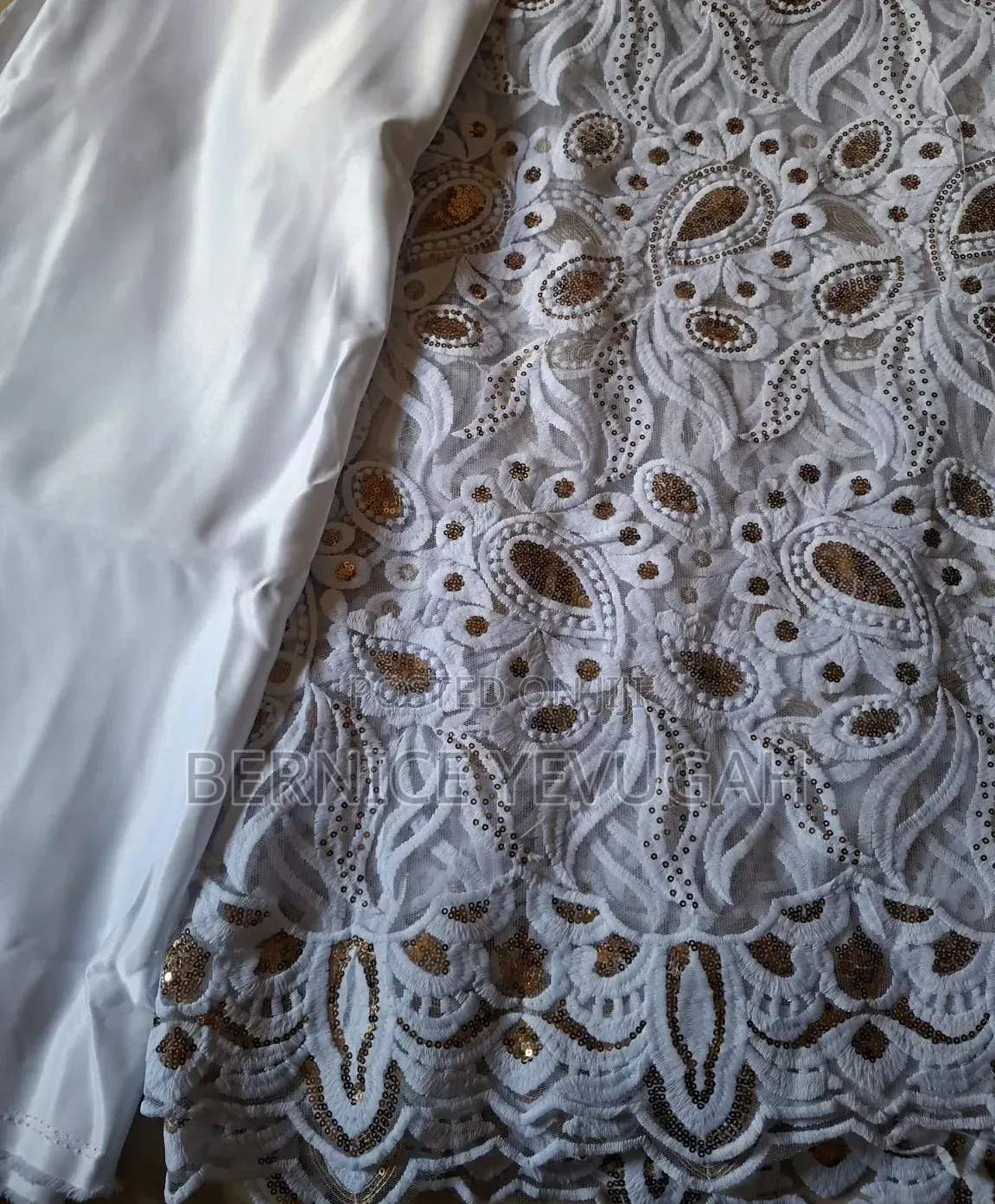 White Lace Fabric. 3 Yards of Lace and 3 Yards of Paradise