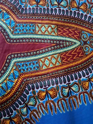 3 Yards Premium Sky Blue Dashiki Fabric / Angelina Print Material