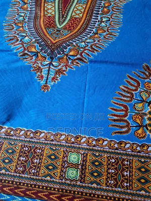 3 Yards Premium Sky Blue Dashiki Fabric / Angelina Print Material