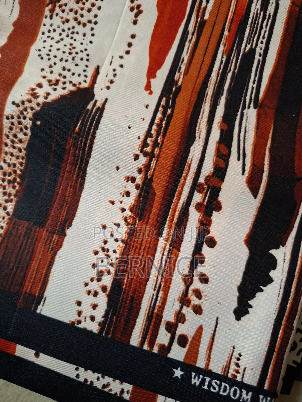 Premium 3 Yards Wax Abstract Print Fabric – Multi-Color Earth Tones