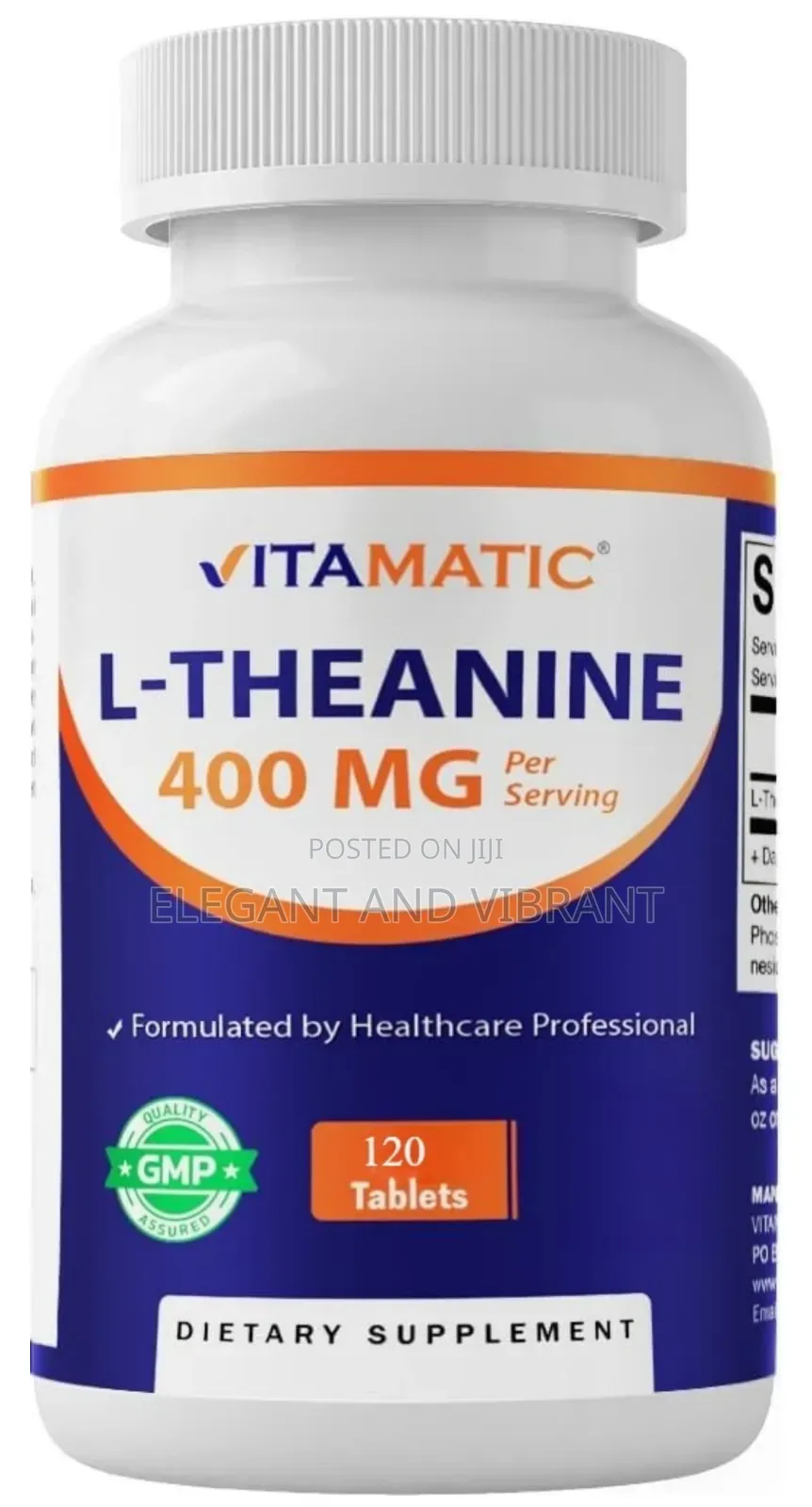 L-Theanine Supplement 400mg Per Serving Supports Calm Relxation120Caps