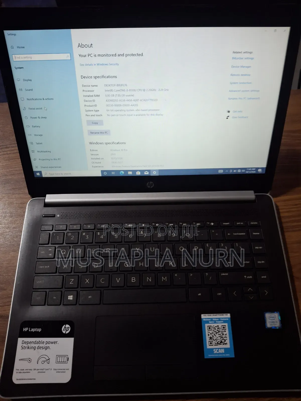 Laptop HP 14S 8GB Intel Core i3 SSD 128GB