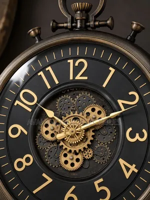 Vintage Pocket Watch Inspired Wall Clock With Rotational Gears 60cm