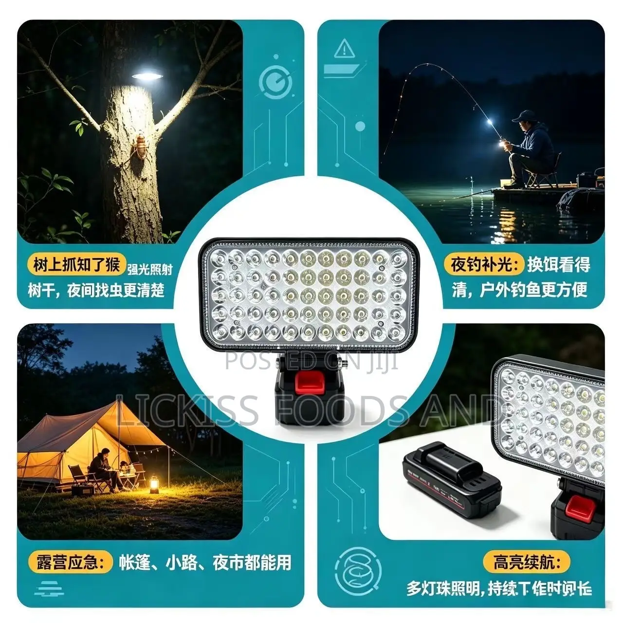 LED Work Light + USB Charging Cable