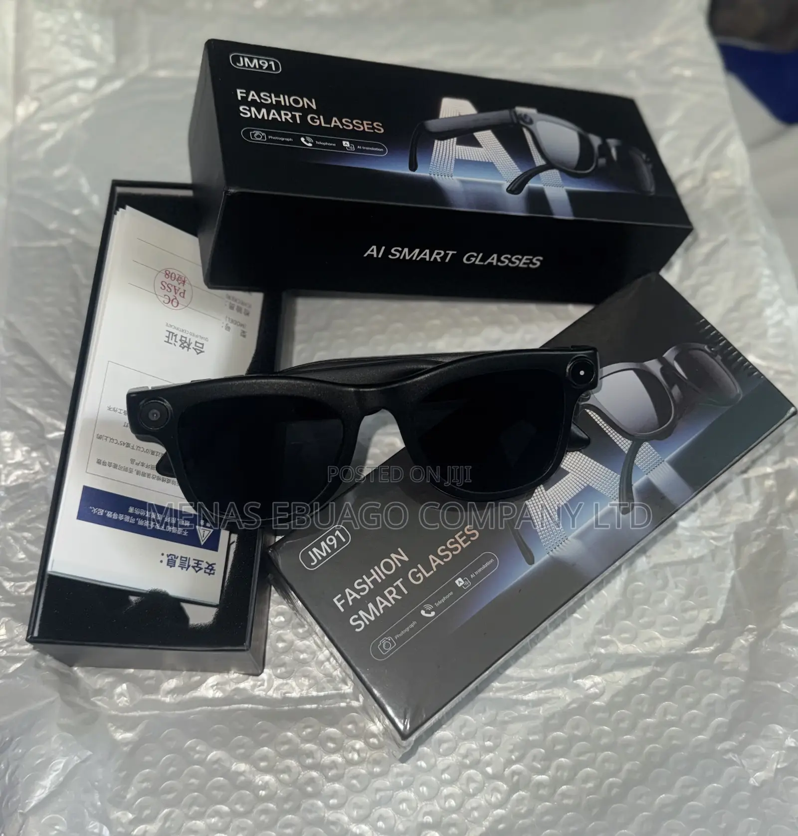 JM 91 Smart Glasses With HD Camera, Music & Call Function