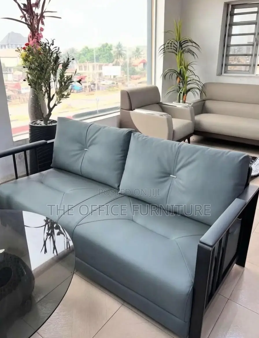 Modern Grey Office Reception Sofa Set (1+2+1)