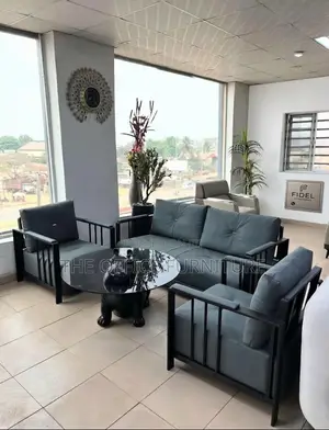 Modern Grey Office Reception Sofa Set (1+2+1)
