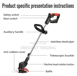 2-Battery Portable Cordless Electric Weed Cutter Grass Mower