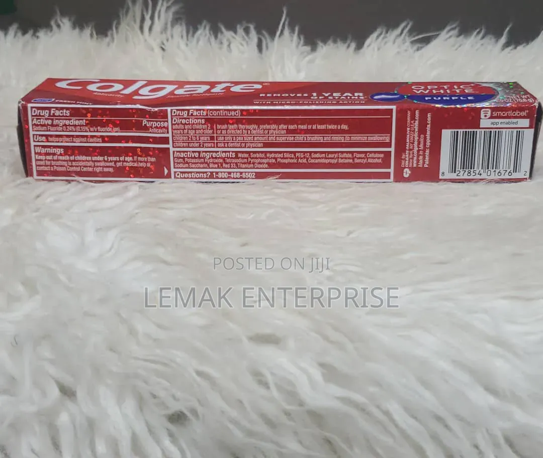 Colgate Optic White Purple Anticavity Fluoride Toothpaste. 75 G