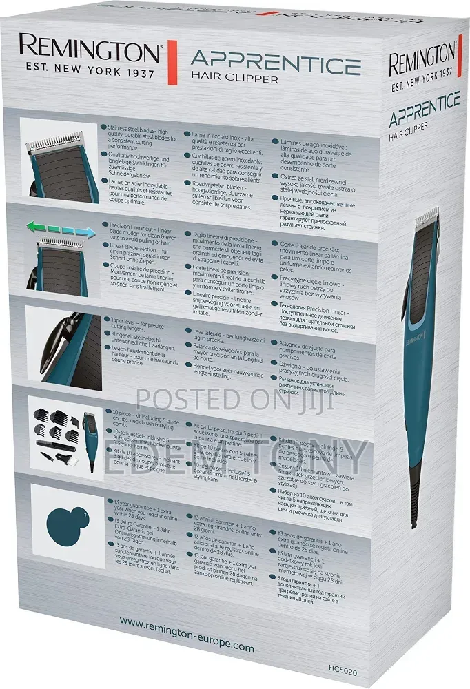 Remington Hair Clipper Set - Self-Sharpening Stainless Steel Blades