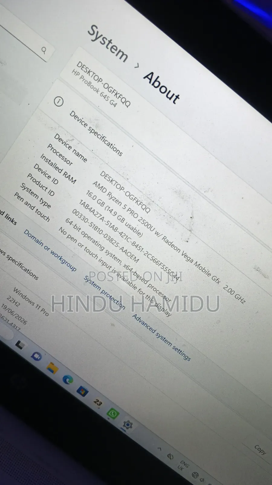Laptop HP Probook 11 EE G1 16GB AMD Ryzen HDD+SSD 500GB