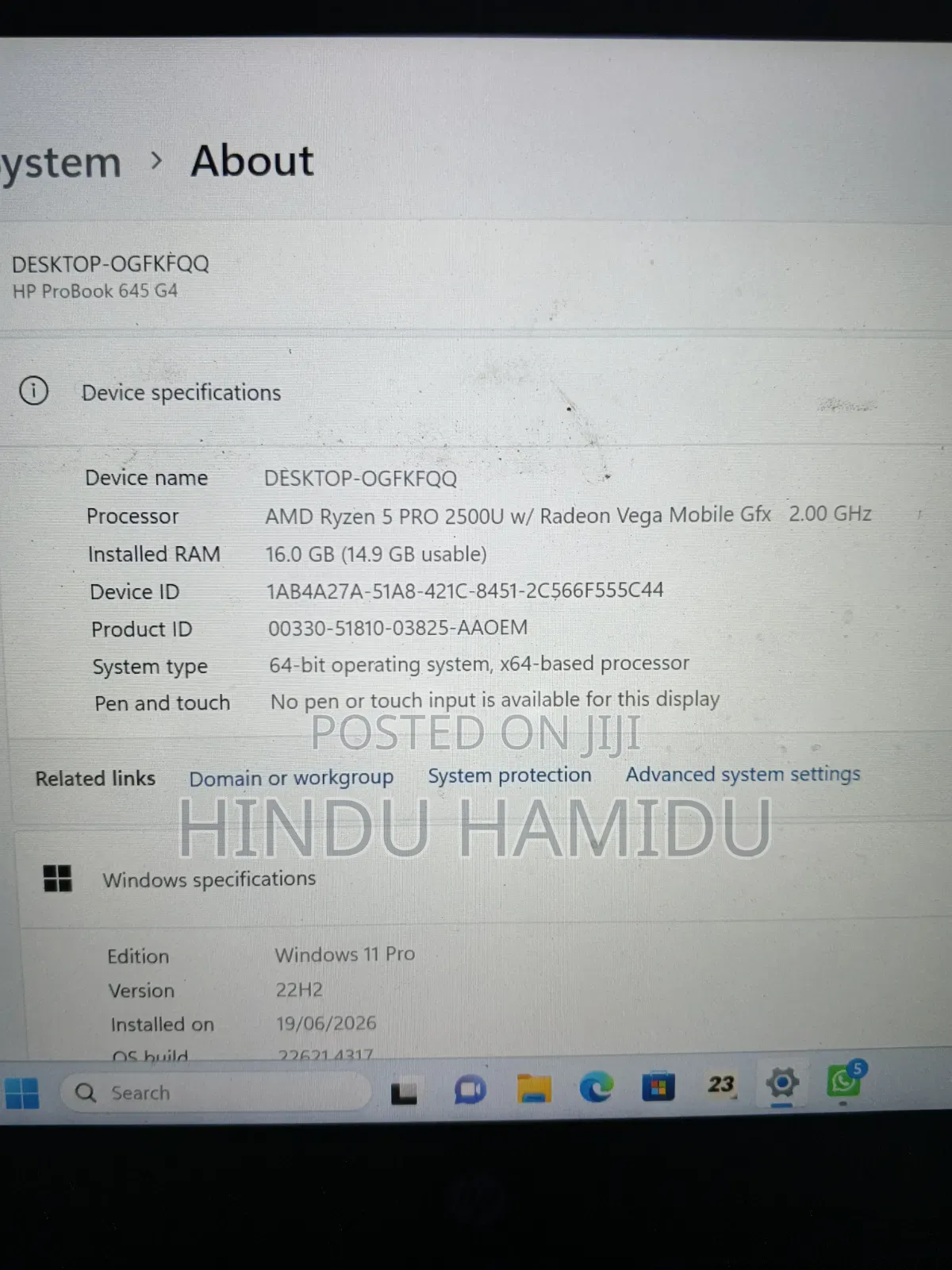 Laptop HP Probook 11 EE G1 16GB AMD Ryzen HDD+SSD 500GB