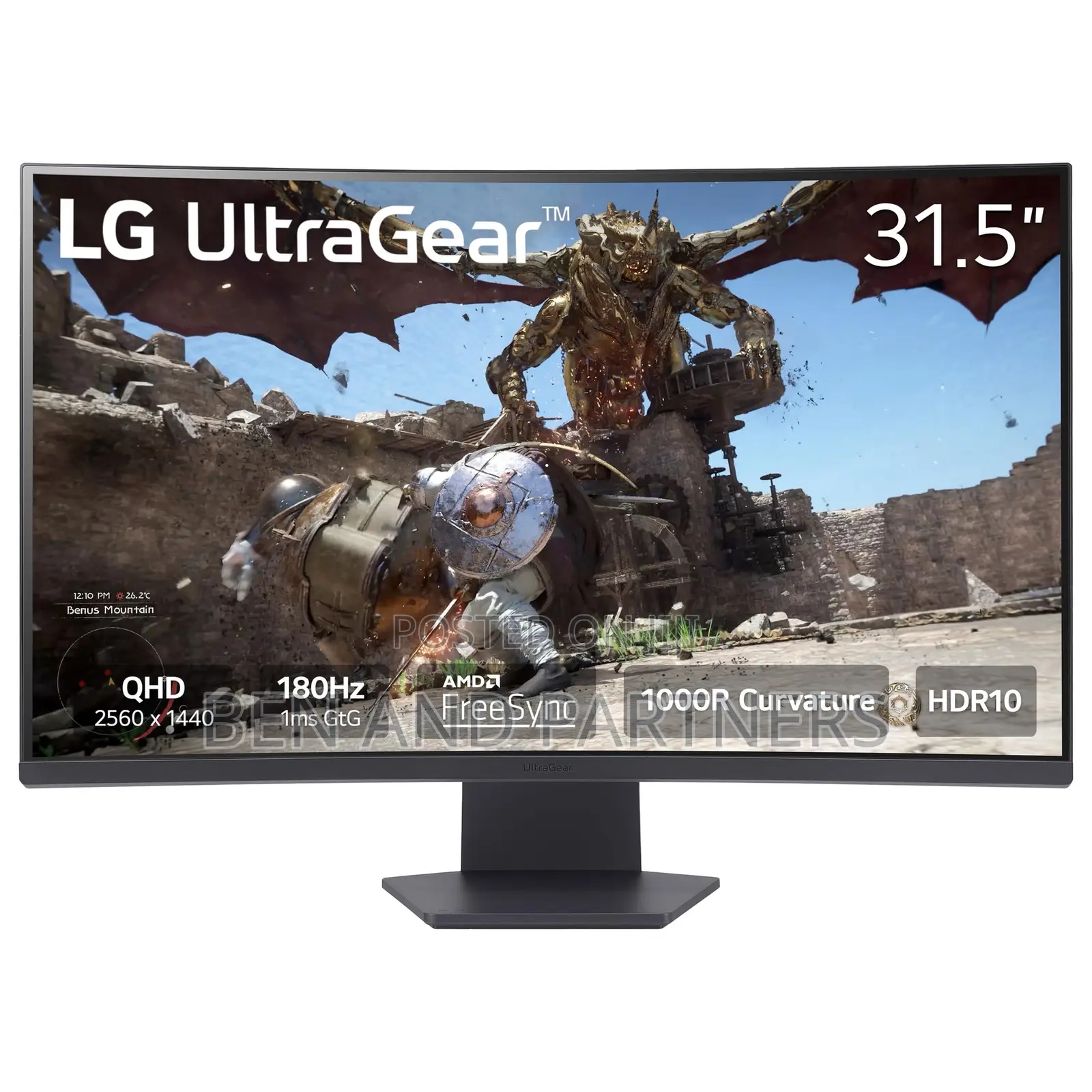 LG Ultragear 32” Qhd, 180hz, 1ms, Hdr, Curved Gaming Monitor