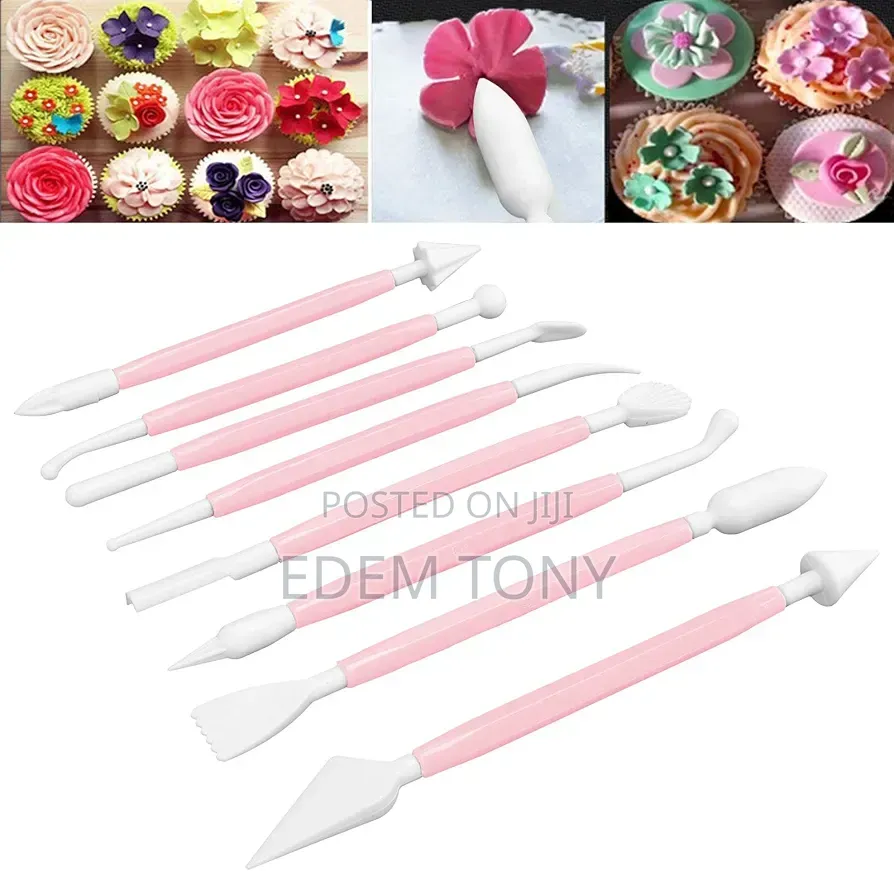 Cyrank 8Pcs Fondant Tool, Cake Decorating Hand Double Head