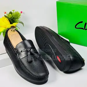 Clarks Black Men Leather Loafers Shoe With Ring My Bell