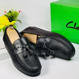 Clarks Black Men Leather Loafers Shoe With Ring My Bell