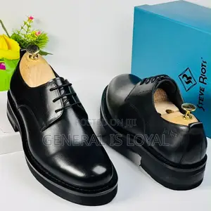 Steve Riot Black Thick Gum Sole Chunky Men’s Shoe