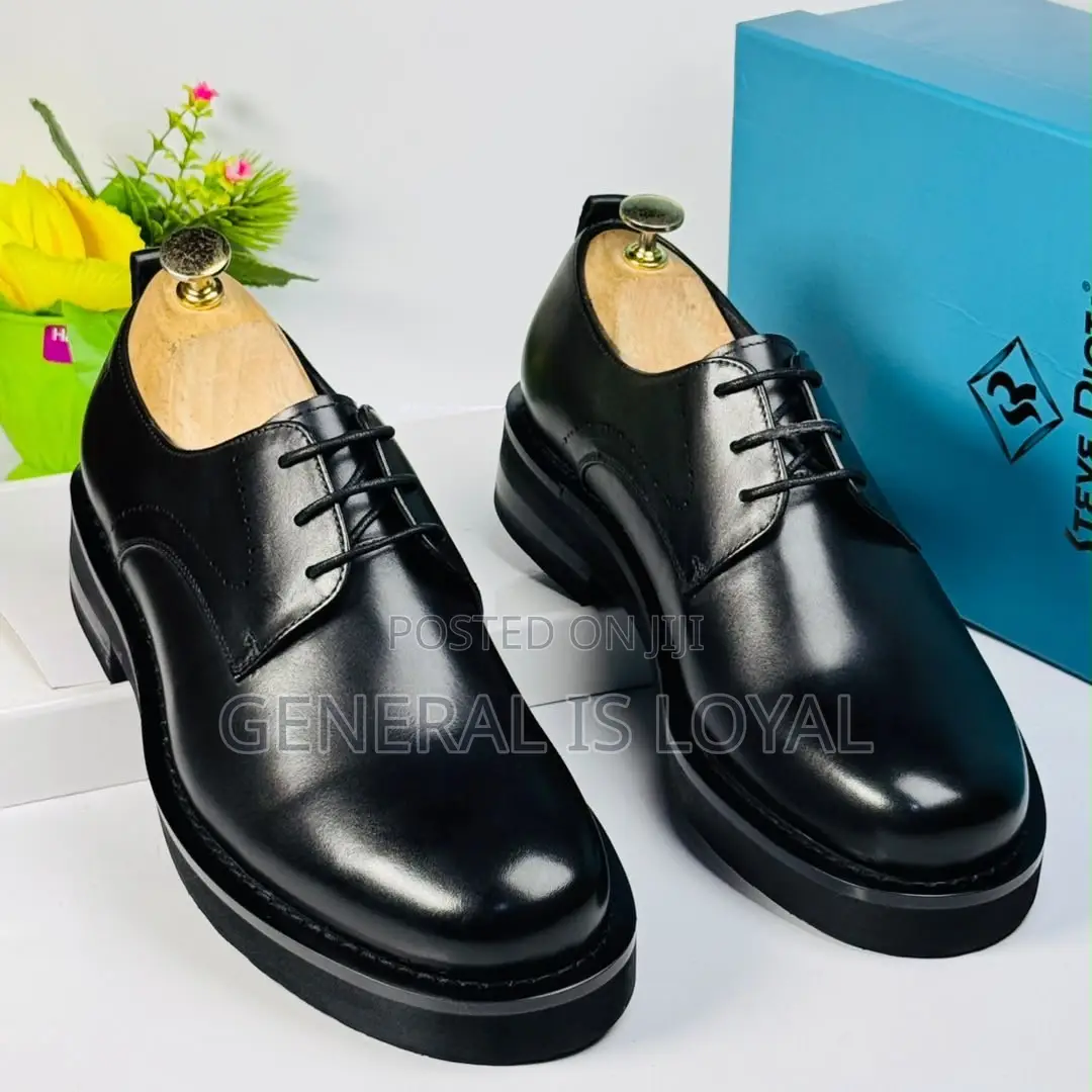 Steve Riot Black Thick Gum Sole Chunky Men’s Shoe