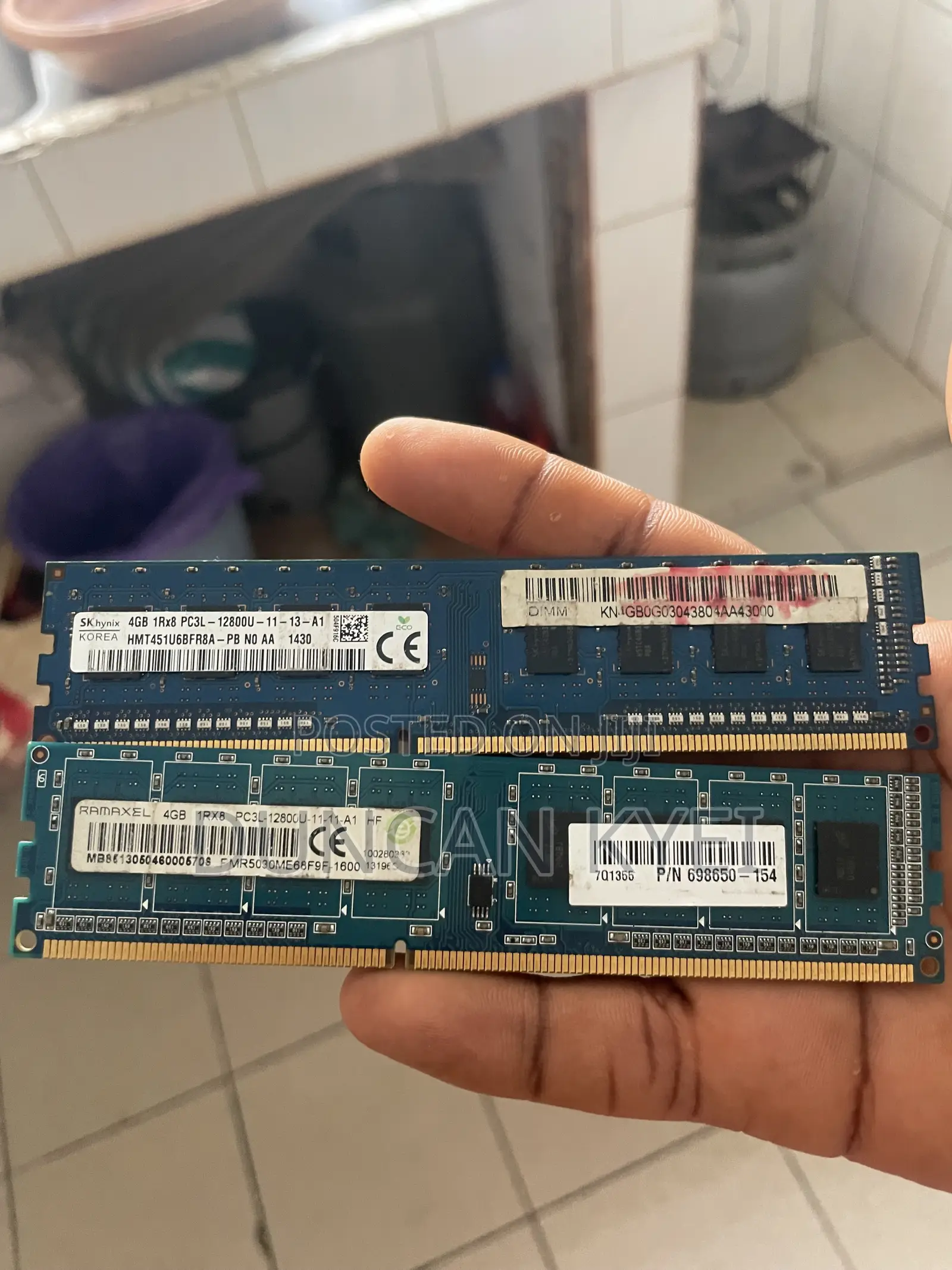 Desktop Ram PC3l 4*4=8GB and Intel Core I5 3rd Gen Processor