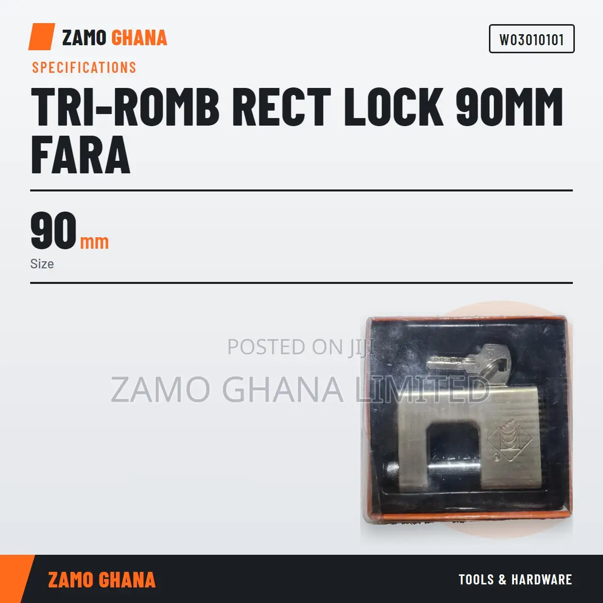 Tri-Romb Rect Lock 90Mm Fara - W