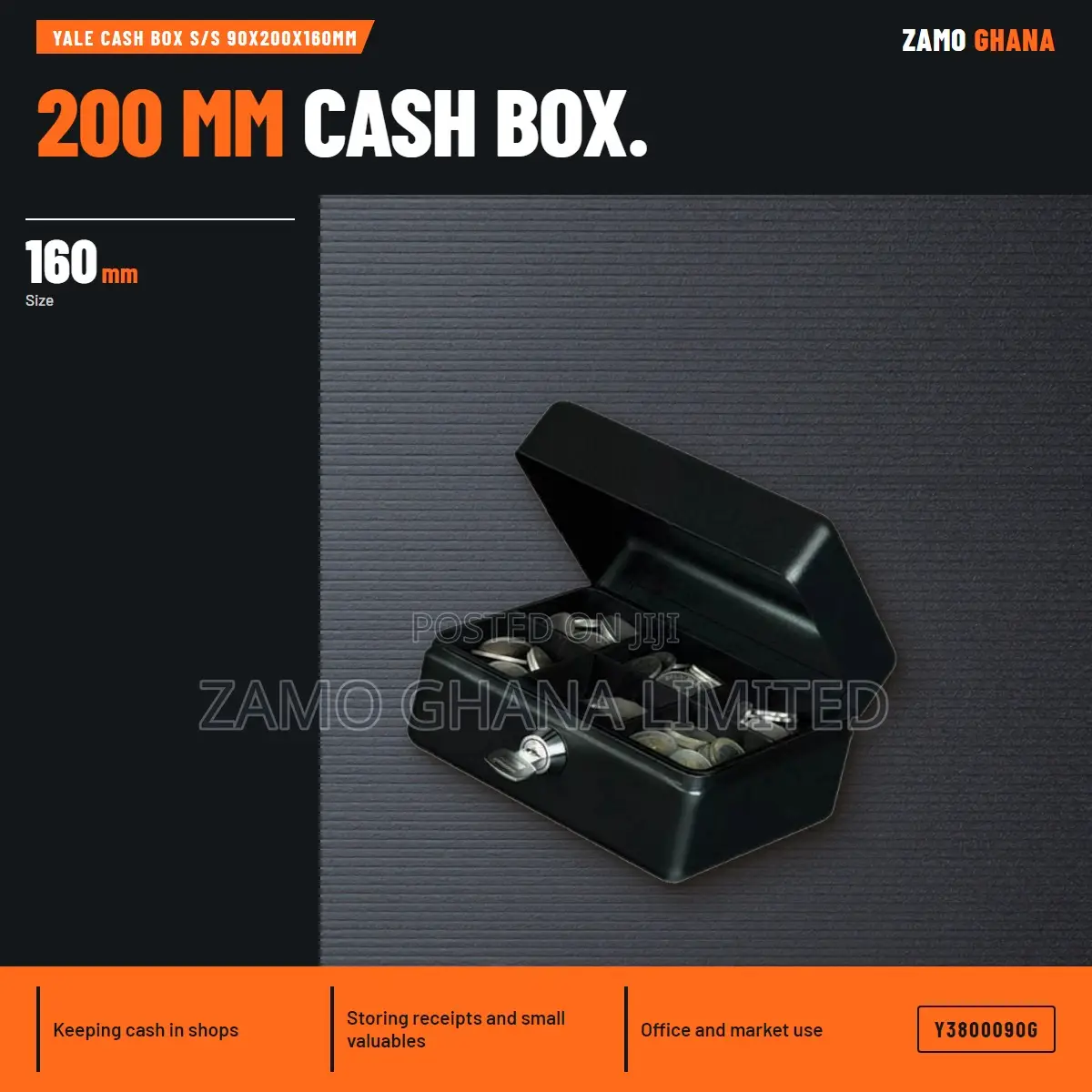 Yale Cash Box S/S 90X200X160Mm - YG