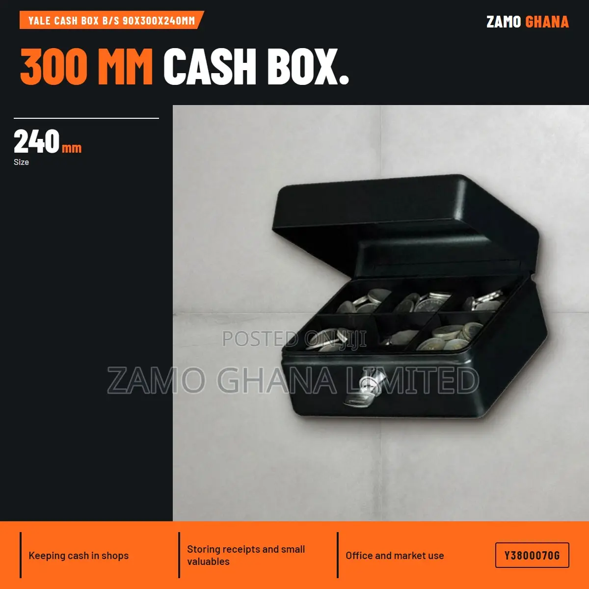 Yale Cash Box B/S 90X300X240Mm - YG