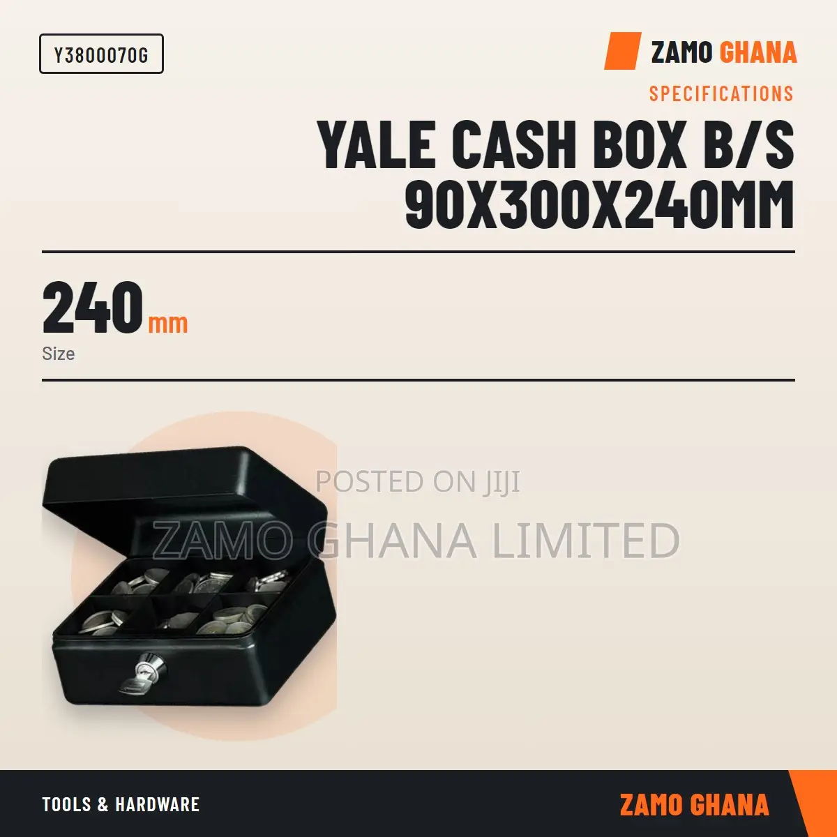 Yale Cash Box B/S 90X300X240Mm - YG