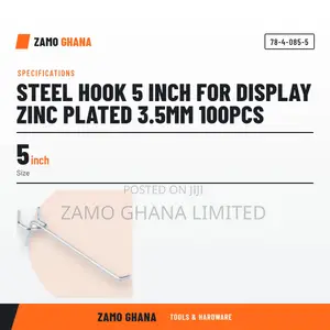 Steel Hook 5 Inch for Display Zinc Plated 3.5Mm 100Pcs - 78-4-085-5