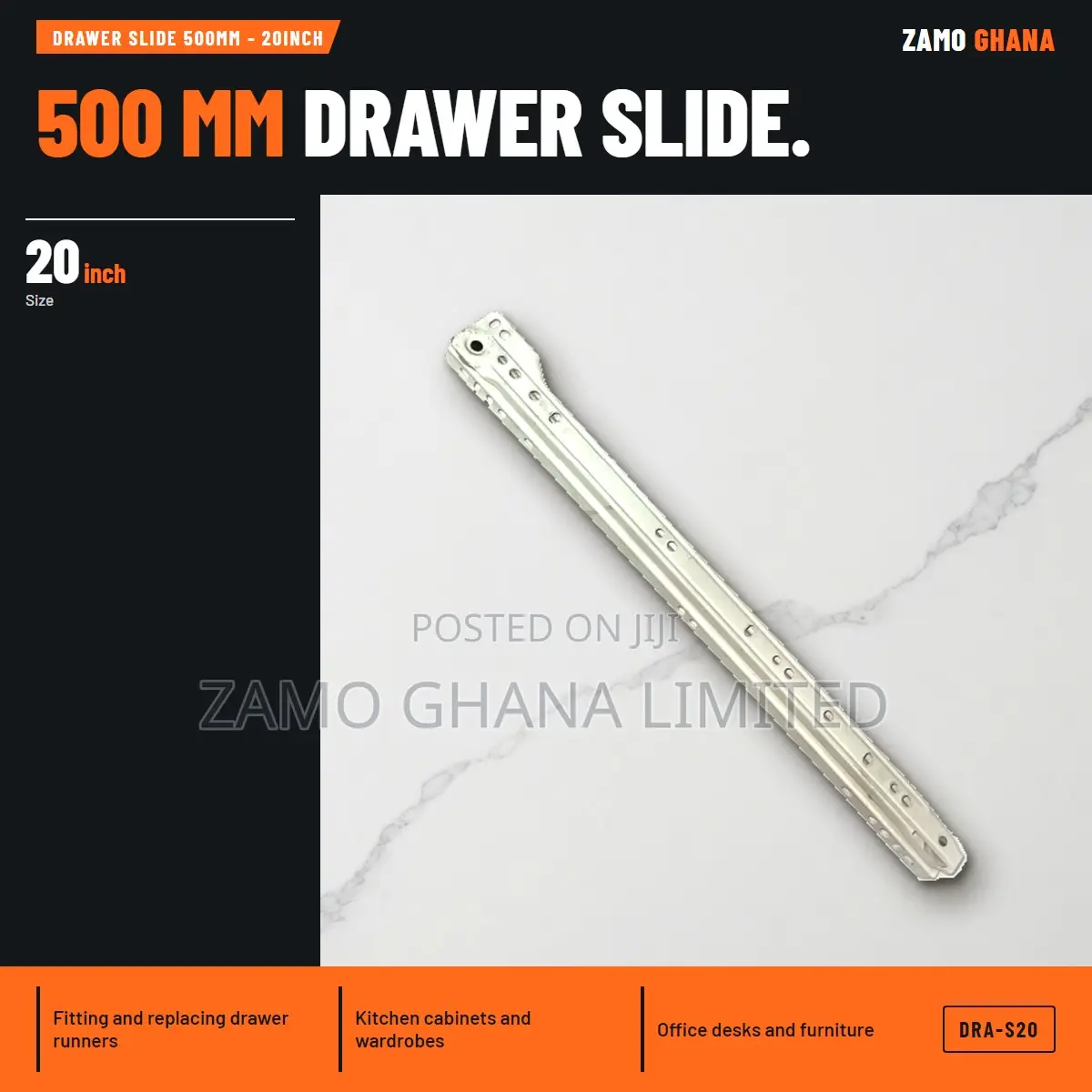 Drawer Slide 500Mm - 20Inch - DRA-S20