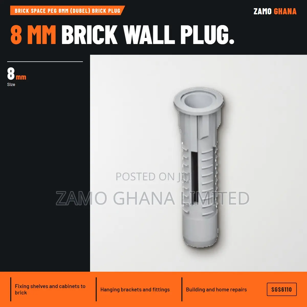 Brick Space Peg 8Mm (Dubel) Brick Plug - SGS6110