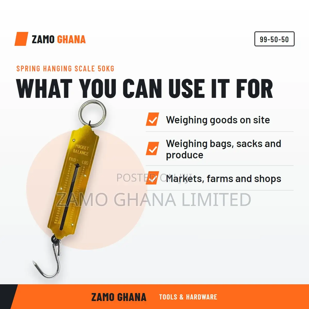 Spring Hanging Scale 50Kg - 99-50-50