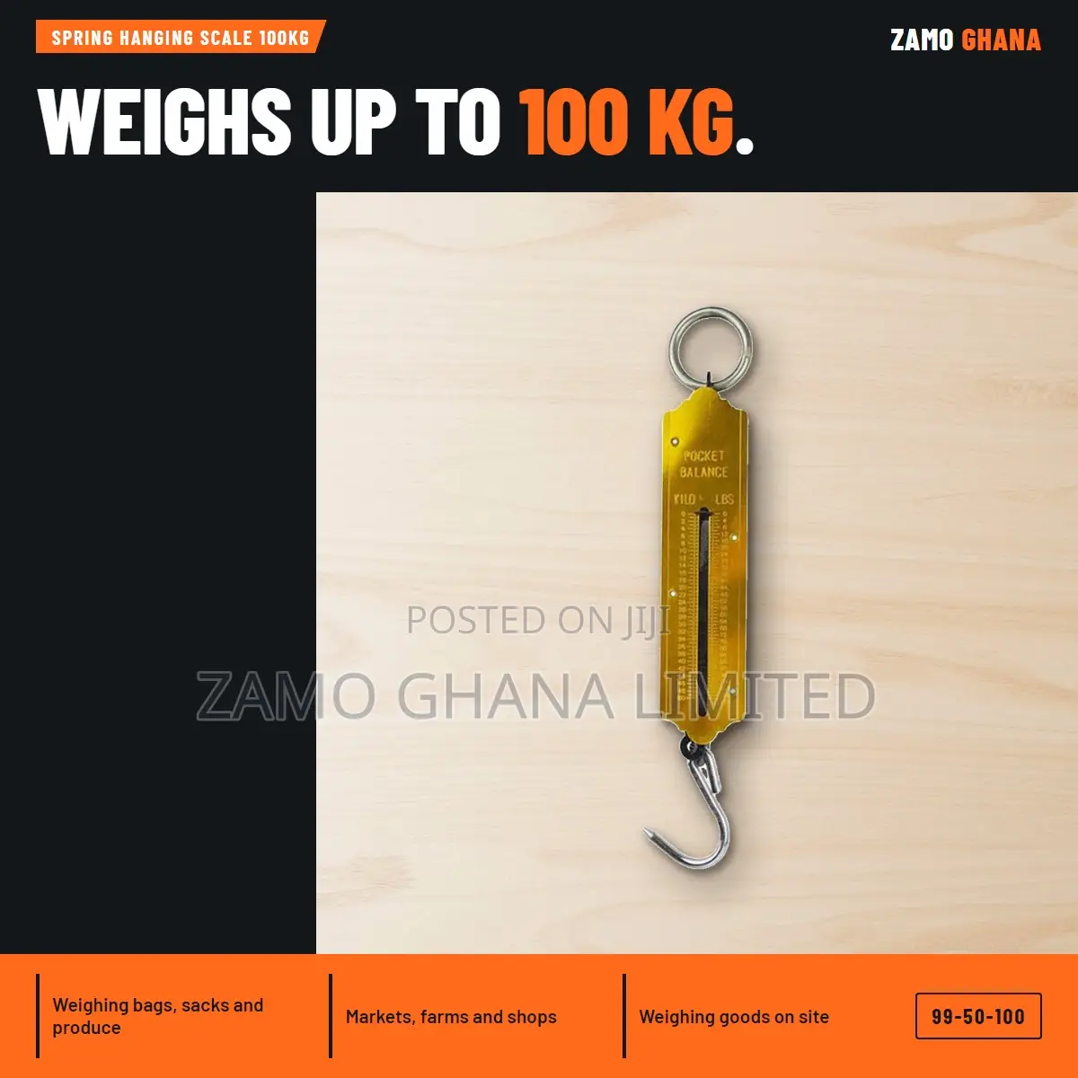 Spring Hanging Scale 100Kg - 99-50-100