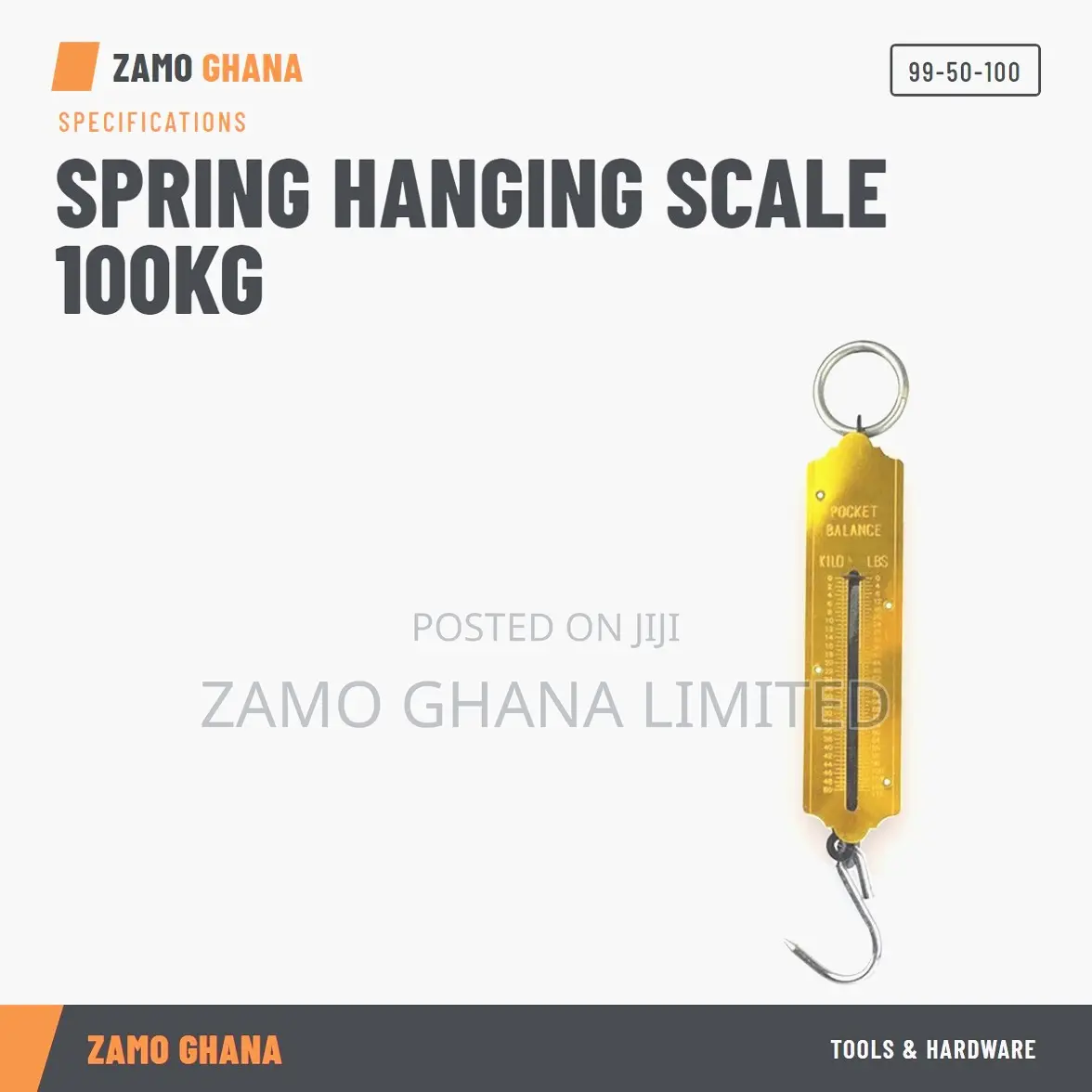 Spring Hanging Scale 100Kg - 99-50-100