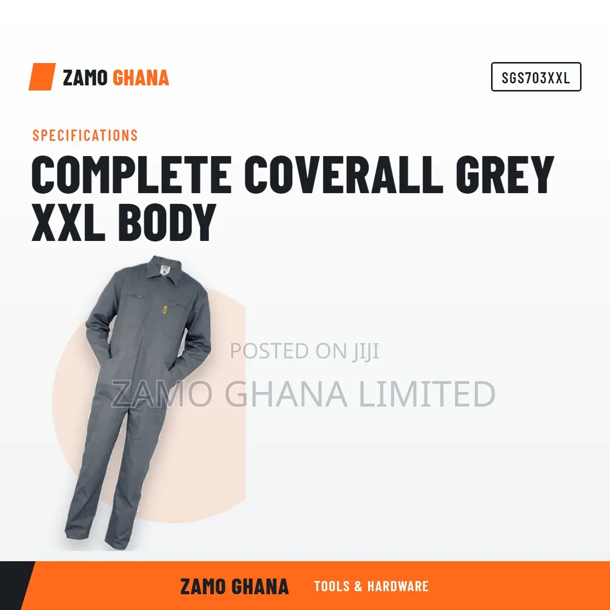 Complete Coverall Grey XXL Body - SGS703XXL