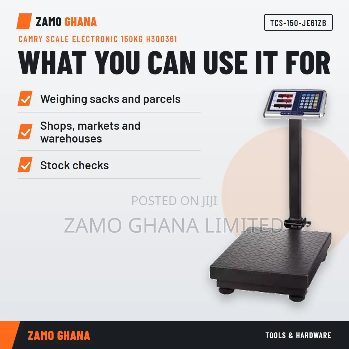 Camry Scale Electronic 150Kg H300361 - TCS-150-JE61ZB