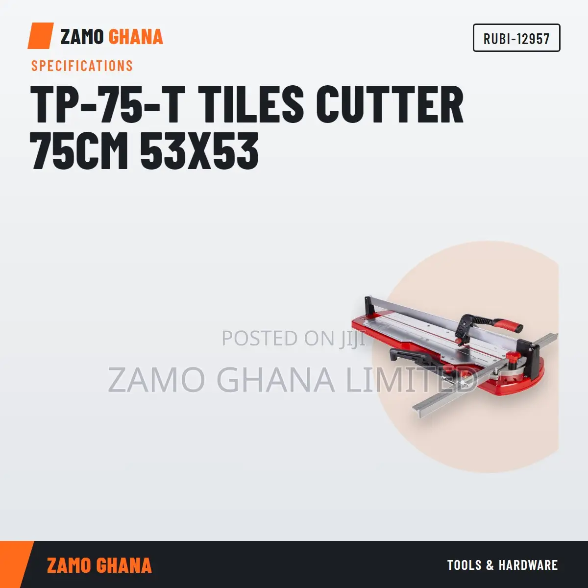 Tp-75-T Tiles Cutter 75Cm 53X53 - RUBI-12957