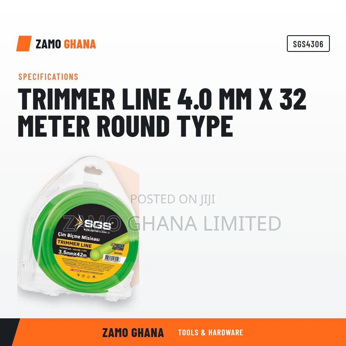 Trimmer Line 4.0 Mm X 32 Meter Round Type - SGS4306