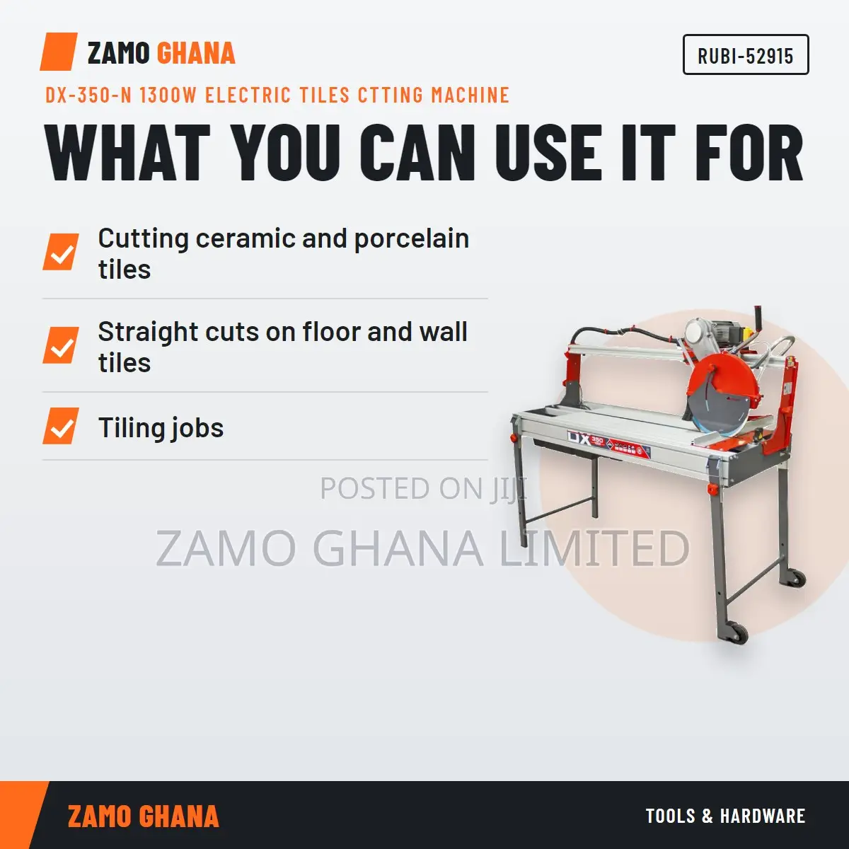 Dx-350-N 1300W Electric Tiles Ctting Machine - RUBI-52915