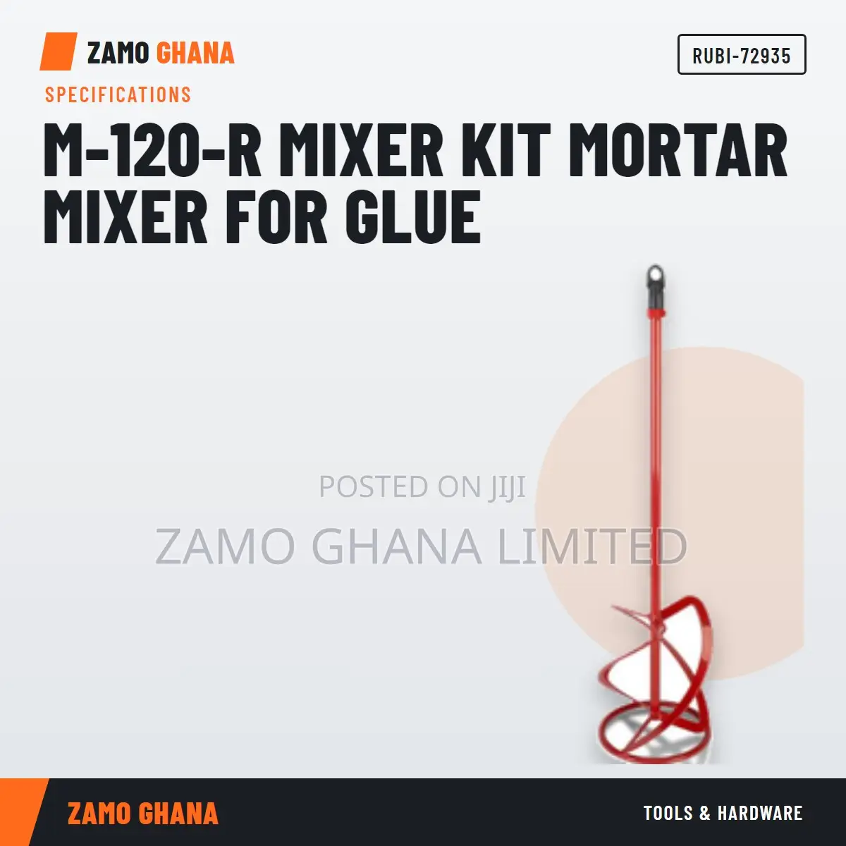 M-120-R Mixer Kit Mortar Mixer for Glue - RUBI-72935