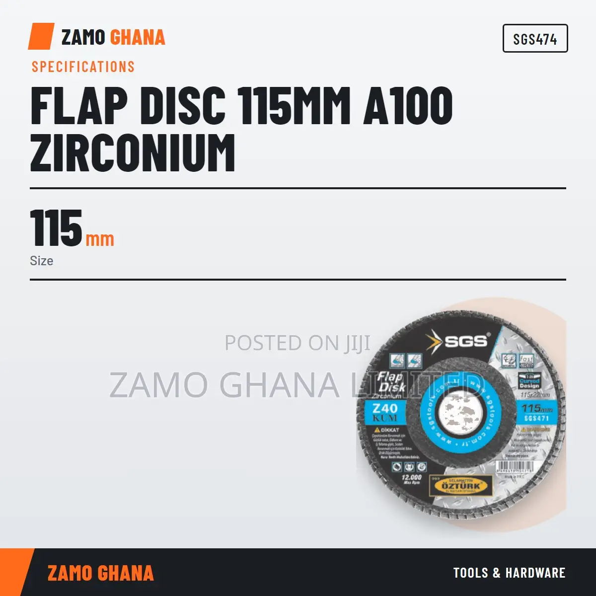 Flap Disc 115Mm A100 Zirconium - SGS474
