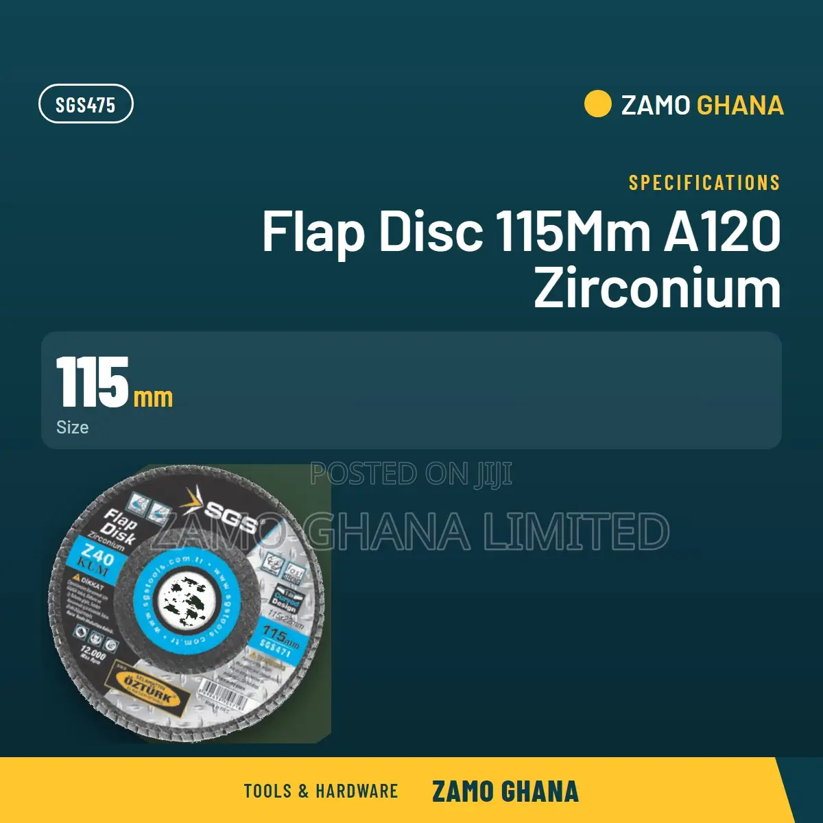 Flap Disc 115Mm A120 Zirconium - SGS475
