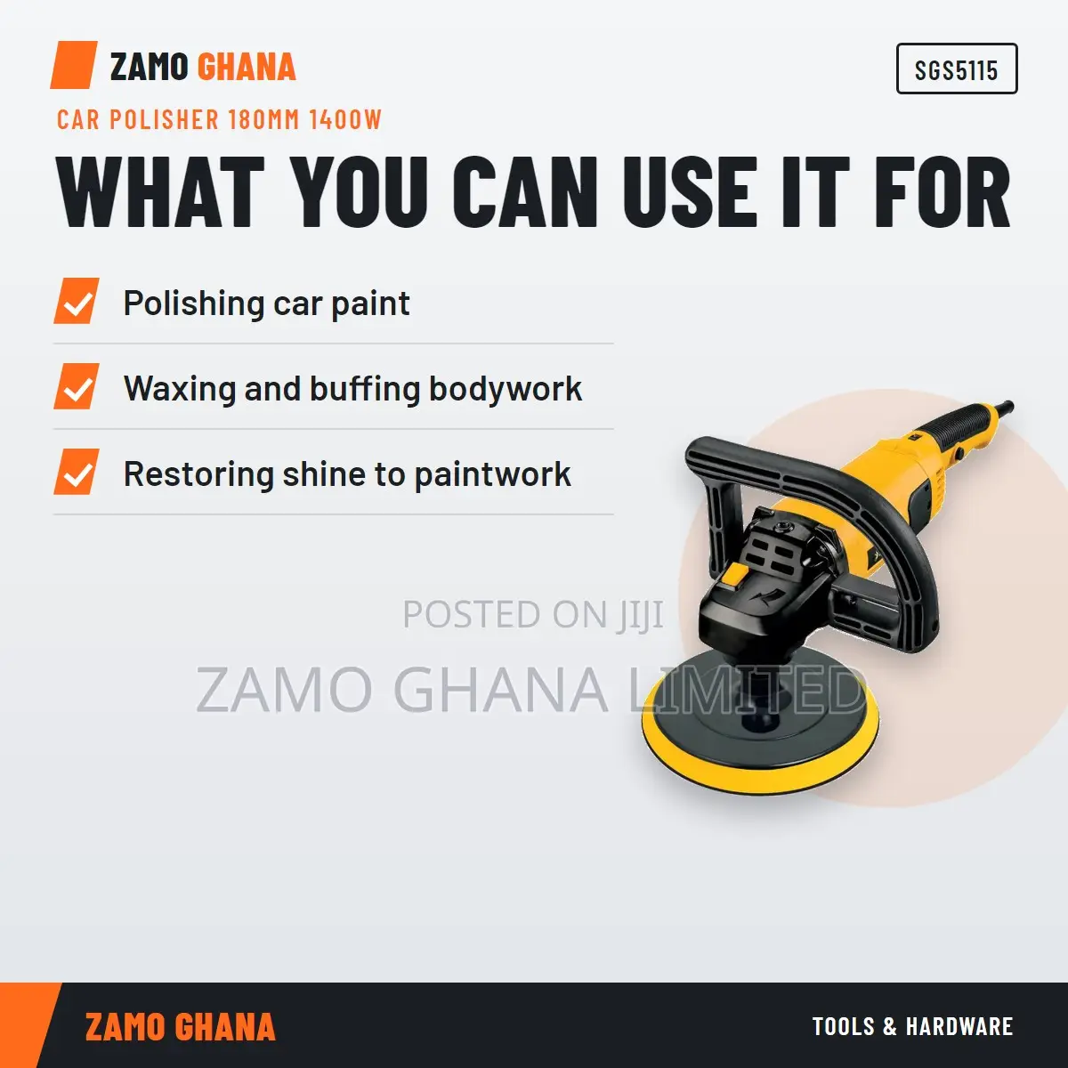 Car Polisher 180Mm 1400W - SGS5115