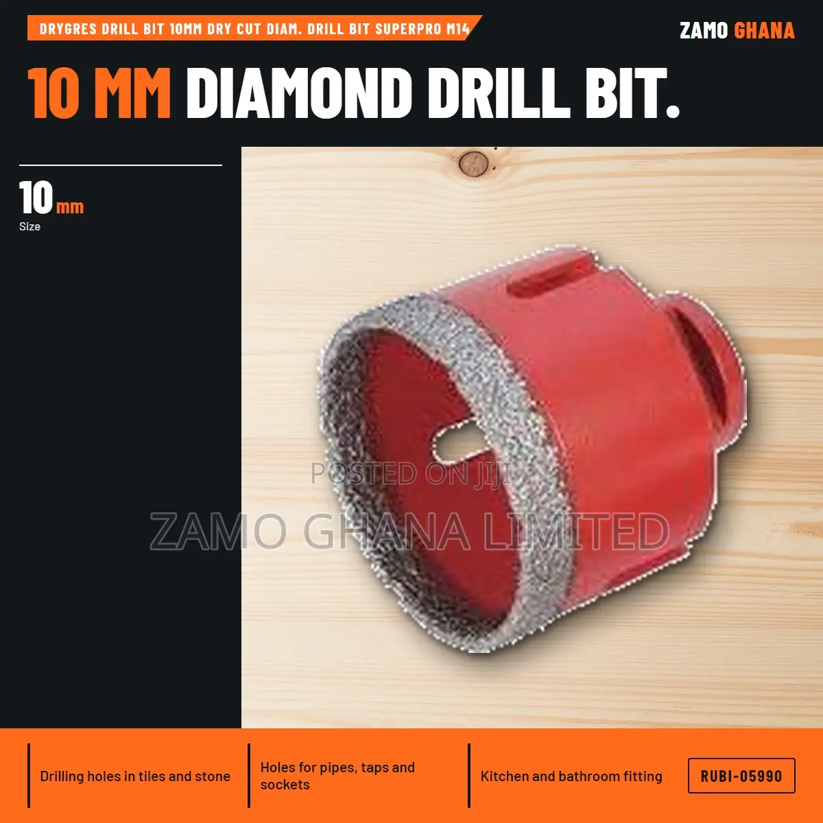 Drygres Drill Bit 10Mm Dry Cut Diam. Drill Bit Superpro M - RUBI-05990