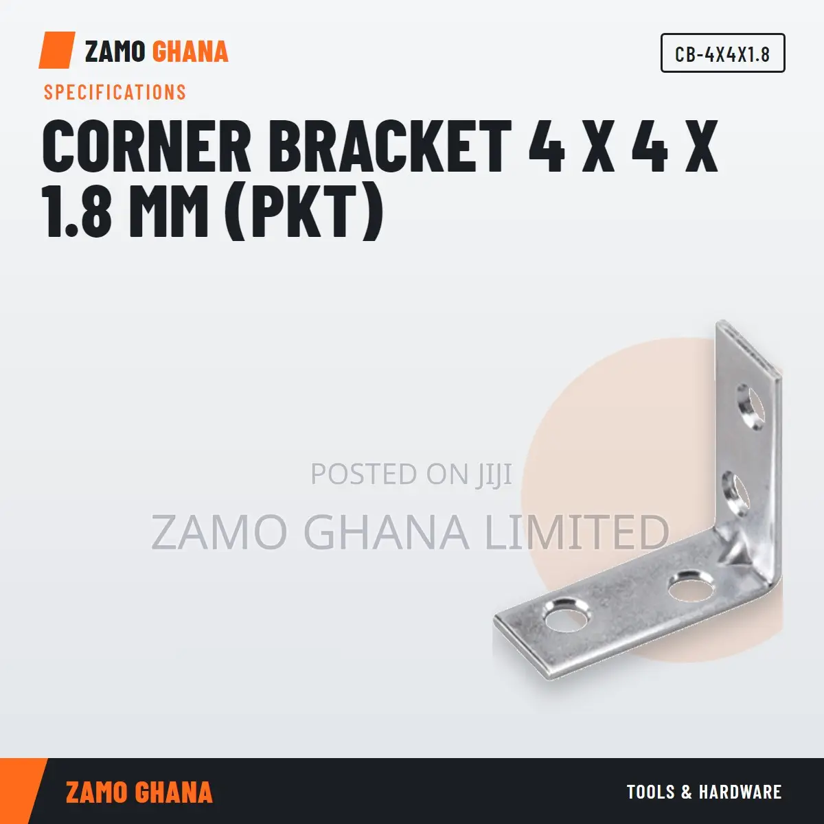 Corner Bracket 4 X 4 X 1.8 Mm (Pkt) - CB-4X4X1.8