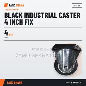 Black Industrial Caster 4 Inch Fix - 205-100