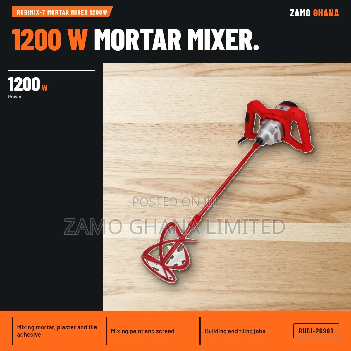 Rubimix-7 Mortar Mixer 1200W - RUBI-26900