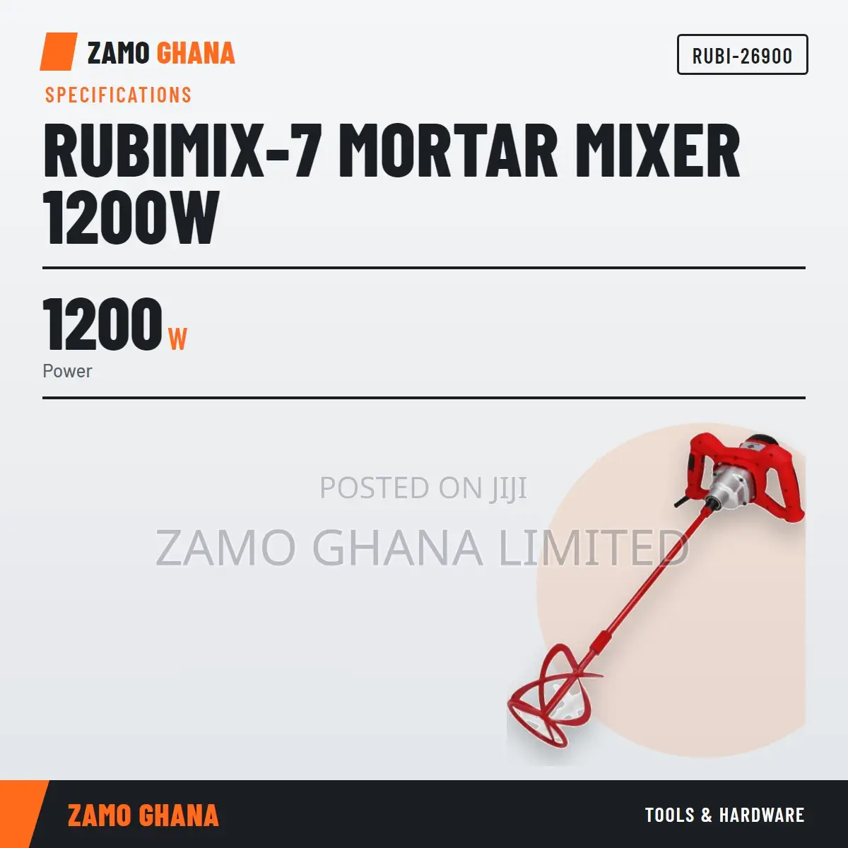 Rubimix-7 Mortar Mixer 1200W - RUBI-26900