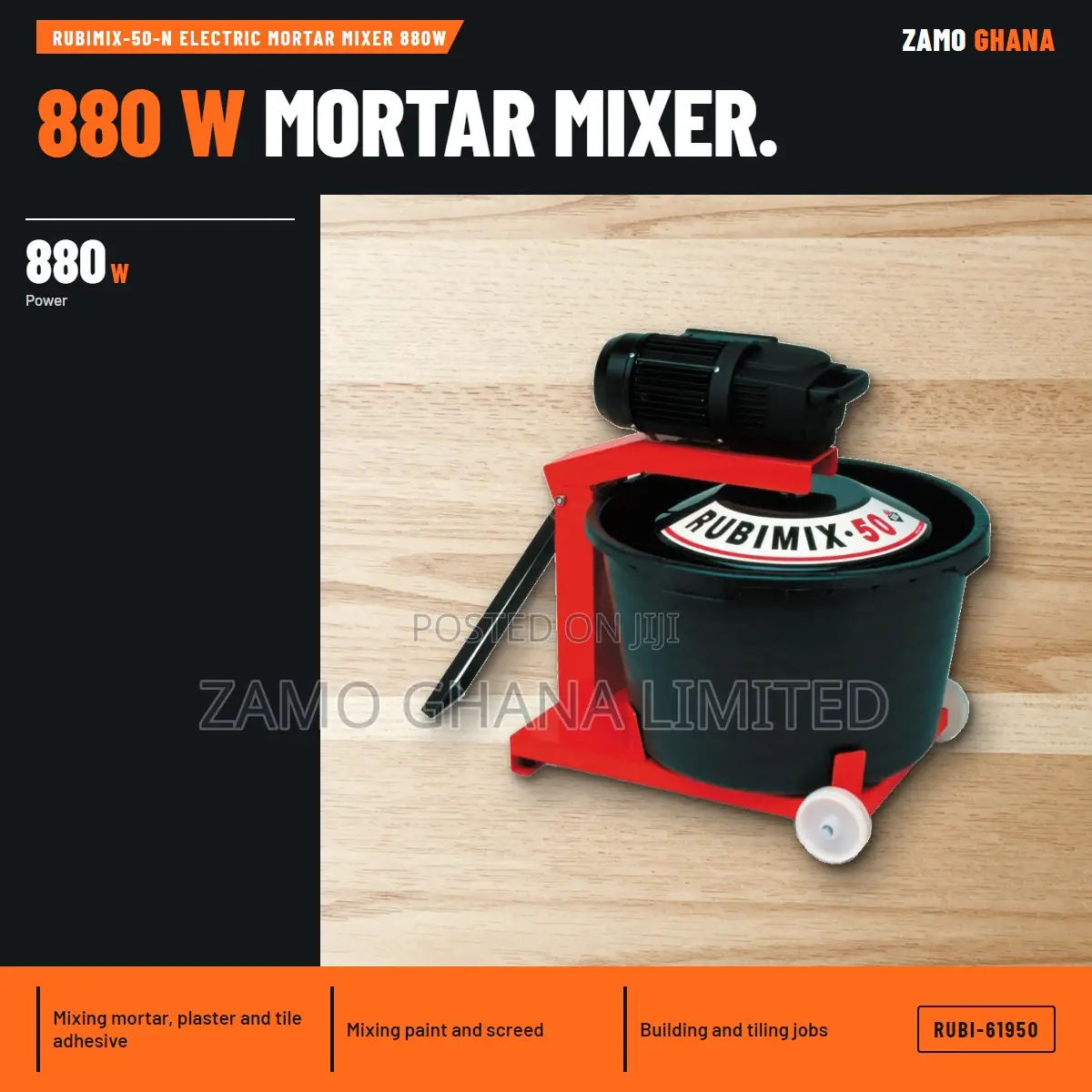 Rubimix-50-N Electric Mortar Mixer 880W - RUBI-61950
